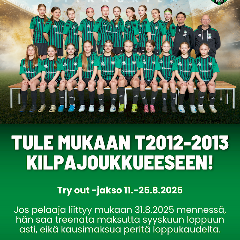 Tule mukaan T2012-2013 Kilpajoukkueeseen!