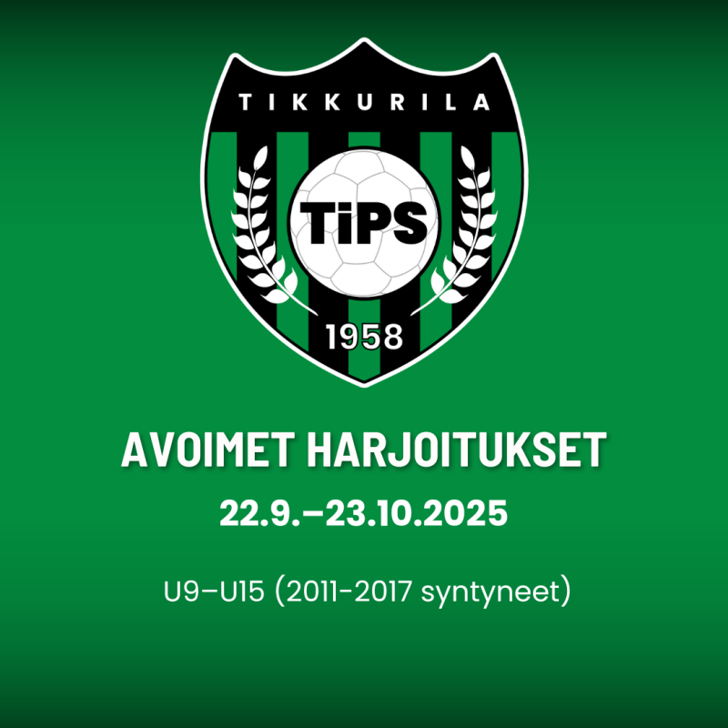 Avoimet harjoitukset U9–U15 (2011-2017 syntyneet)