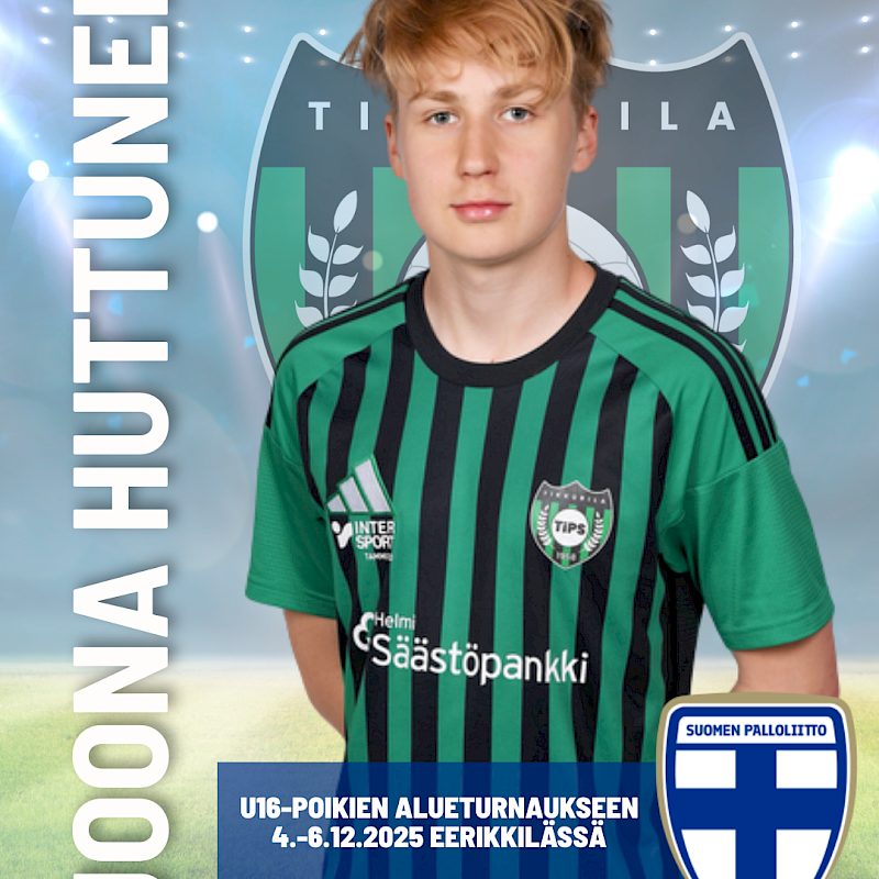 Joona Huttunen U16 Alueturnaukseen