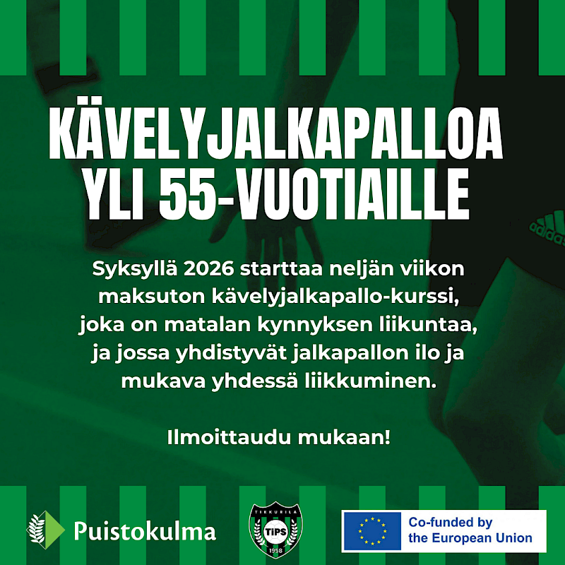 Kävelyjalkapalloa yli 55-vuotiaille