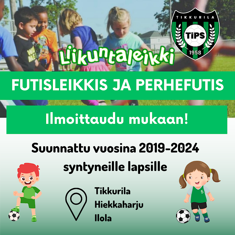 Futisleikkis ja perhefutis vuonna 2019-2024 syntyneille lapsille